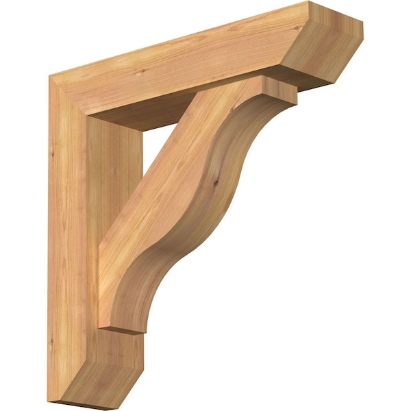 Ekena Millwork Funston Slat Smooth Bracket w/ Offset Brace, Western Red Cedar, 5 1/2"W x 22"D x 22"H BKT0604X22X22FST06SWR - main